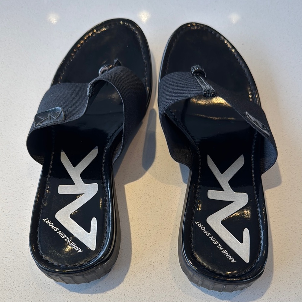 Anne Klein Sport Black Slide Sandals